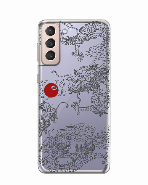 Силиконовый чехол для Samsung Galaxy S21 (5G) "Японский дракон"