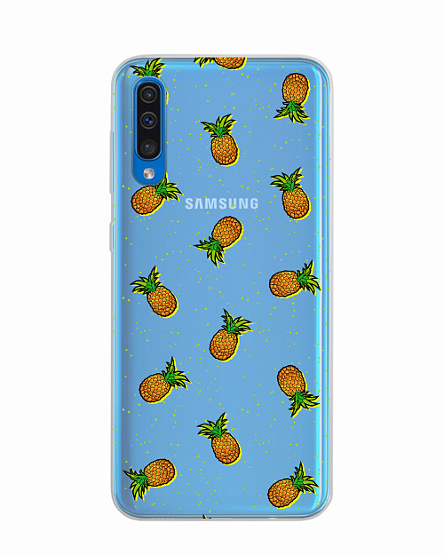 Силиконовый чехол для Samsung Galaxy A50S "Ананасы"