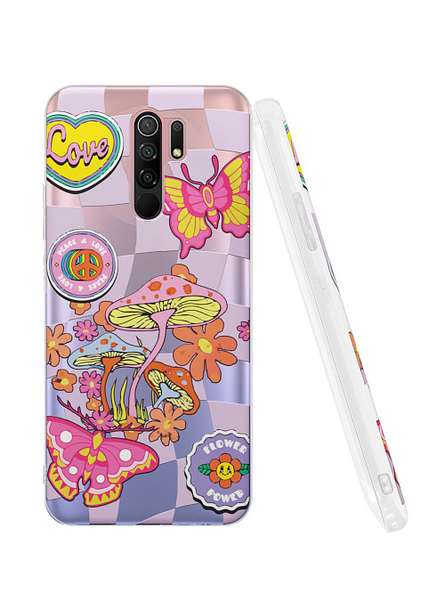 Силиконовый чехол для Xiaomi Redmi 9 "Flower power"