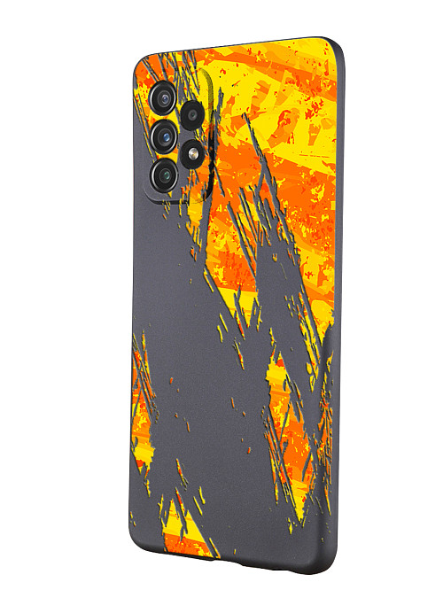 Силиконовый чехол для Samsung Galaxy A72 "Оранжевая краска"