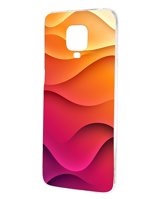 Силиконовый чехол для Xiaomi Redmi Note 9S Розовые волны