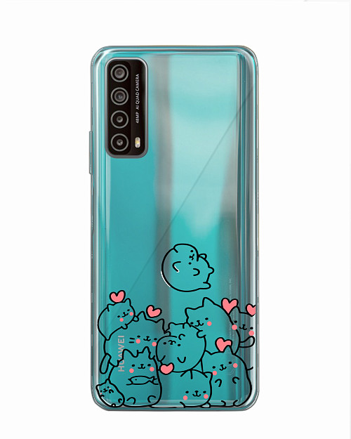 Силиконовый чехол для Huawei P Smart (2021) "Котики"