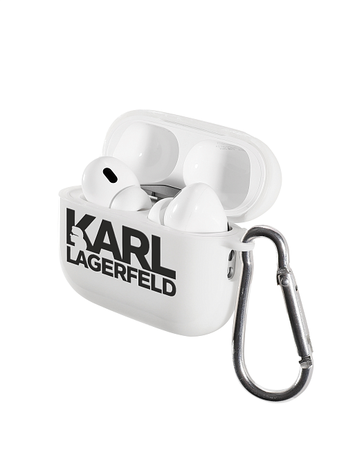 Силиконовый чехол для наушников глянцевый на AirPods Pro 2 "NOVEL: Karl Lagerfeld"