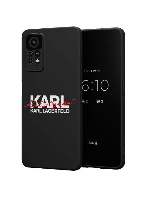 Силиконовый чехол для Xiaomi Redmi Note 12 Pro (4G) "NOVEL: Lagerfeld V.2"