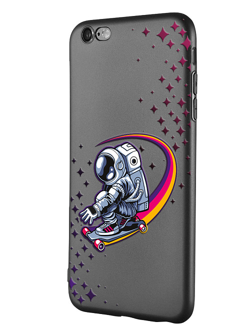 Силиконовый чехол для Apple iPhone 6 Plus Космонавт на скейте
