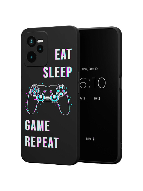 Силиконовый чехол для Realme C35 "Eat Sleep Game repeat"