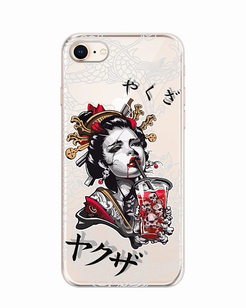 Силиконовый чехол для Apple iPhone SE (2020) "Geisha Bloody"