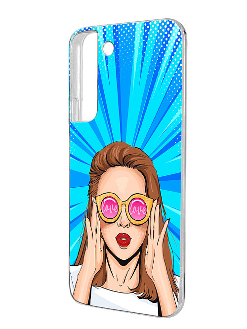 Силиконовый чехол для Samsung Galaxy S22 (5G) Девушка и очки