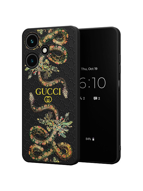 Силиконовый чехол для Infinix Hot 30i "NOVEL: Gucci"