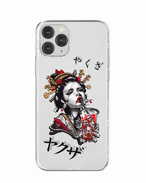 Силиконовый чехол для Apple iPhone 11 Pro "Geisha Bloody"