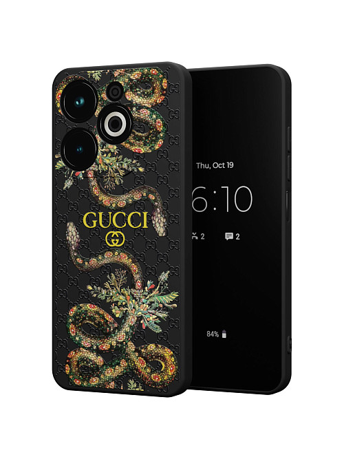 Силиконовый чехол для Infinix HOT 40i "NOVEL: Gucci"