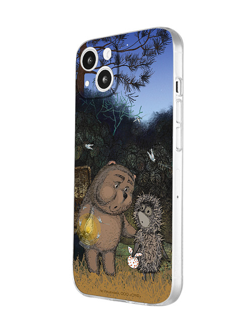 Силиконовый чехол для Apple iPhone 13 Ёжик в тумане и медвежонок
