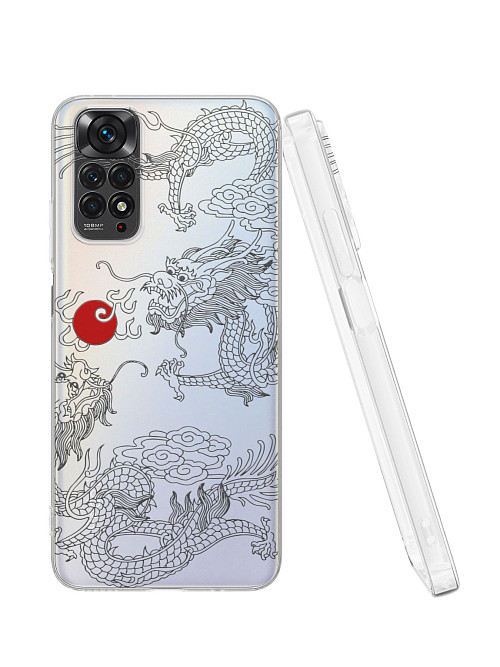 Силиконовый чехол для Xiaomi Redmi Note 11S (4G) "Японский дракон"