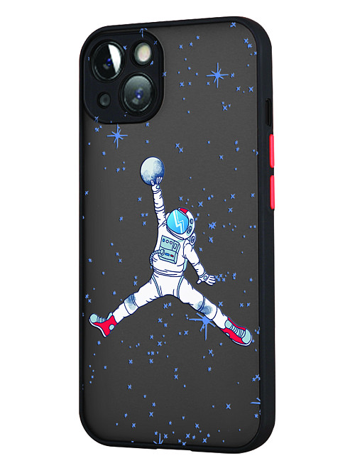Противоударный чехол для Apple iPhone 13 "Космический баскетбол"