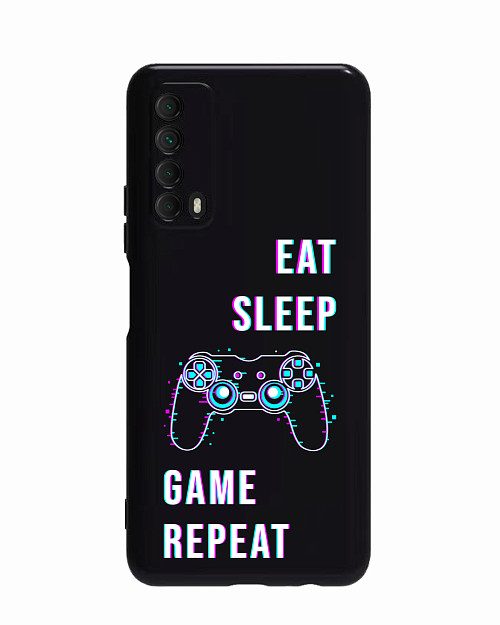 Силиконовый чехол для Huawei P Smart (2021) "Eat Sleep Game repeat"