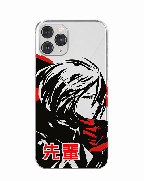 Силиконовый чехол для Apple iPhone 11 Pro "Атака титанов - Mikasa Ackerman"