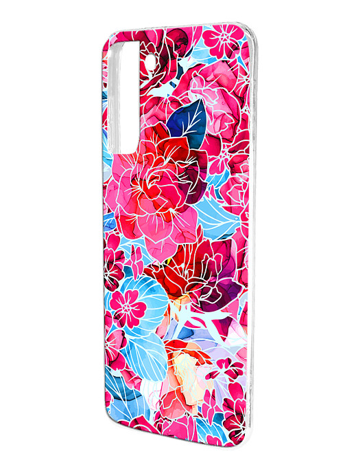 Силиконовый чехол для Samsung Galaxy S21 (5G) "Розовые цветы"