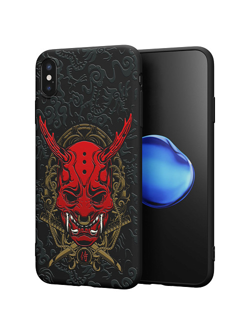 Силиконовый чехол для Apple iPhone XS Max "Red Oni mask"