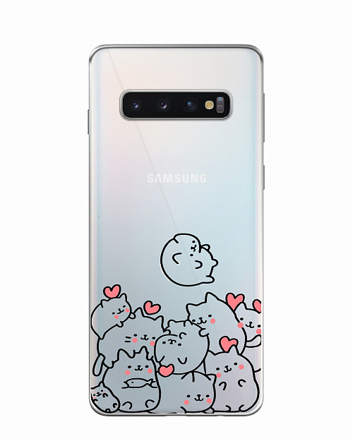 Силиконовый чехол для Samsung Galaxy S10 Котики